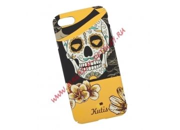 Защитная крышка для iPhone 8/7 "KUtiS" Skull BK-7 Los Muertos Hombre (черная с оранжевым)