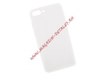 Защитная крышка "LP" для iPhone 7 Plus/8 Plus "Glass Case" с белой рамкой (прозр. стекло/коробка)