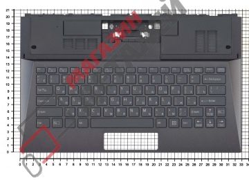 Клавиатура (топ-панель) для ноутбука Sony VAIO SVD13 черная с черным топкейсом и подсветкой