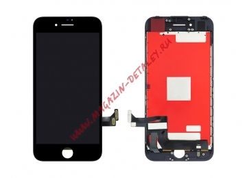 Дисплей (экран) в сборе с тачскрином для iPhone 7 с рамкой черный (Premium SC LCD)