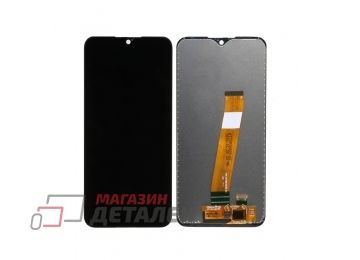 Дисплей (экран) в сборе с тачскрином для Samsung Galaxy M01 SM-M015F черный с рамкой (Premium SC LCD)