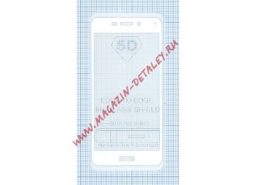 Защитное стекло "Полное покрытие" для Huawei Honor 6C pro белое