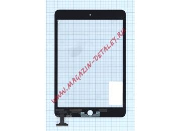 Сенсорное стекло (тачскрин) для Ipad mini / mini 2 черное (без разъема)
