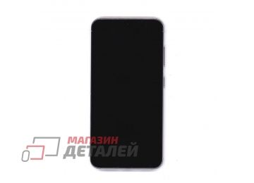 Дисплей (экран) в сборе с тачскрином для Samsung Galaxy S23 5G 2023 SM-S911B GH82-30480D ServicePack лаванда с рамкой