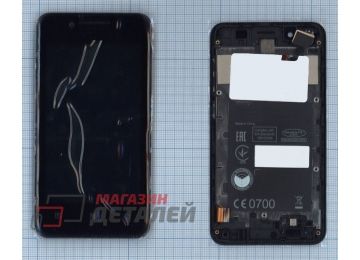 Дисплей (экран) в сборе с тачскрином для Lenovo A319 черный с рамкой (с разбора)