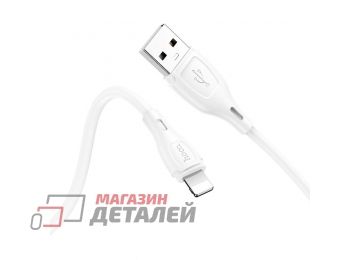 USB кабель HOCO X61 Ultimate silicone USB - Lightning 2.4А 1м белый