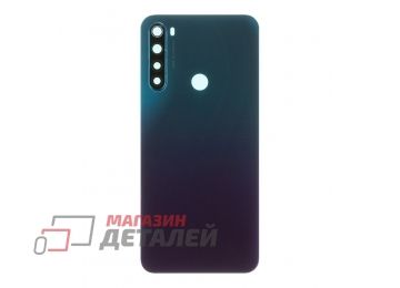 Задняя крышка для Xiaomi Redmi Note 8, 8 2021 со стеклом камеры (синий)