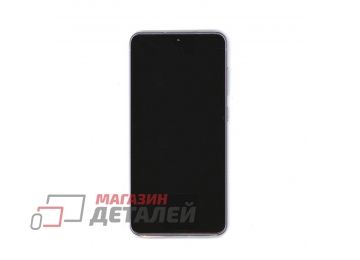 Дисплей (экран) в сборе с тачскрином для Samsung Galaxy S21 FE 5G G990B (GH82-26414D) ServicePack фиолетовый с рамкой