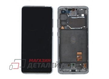 Дисплей (экран) в сборе с тачскрином для Samsung Galaxy S20 FE SM-G780F (GH82-24219B) ServicePack черный с рамкой