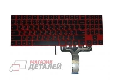 Клавиатура для ноутбука Lenovo Legion Y520 Y520-15IKB черная без рамки с красной подсветкой, красные символы