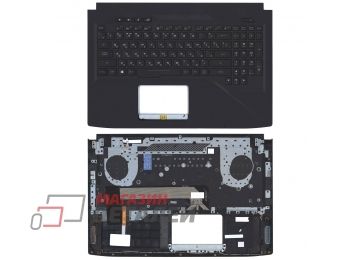 Клавиатура (топ-панель) для ноутбука Asus GL503GE черная с черным топкейсом