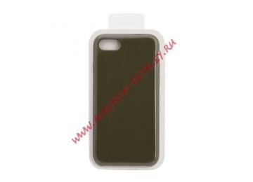 Силиконовый чехол для iPhone 8/7 Silicone Case (темно-зеленый, блистер) 48
