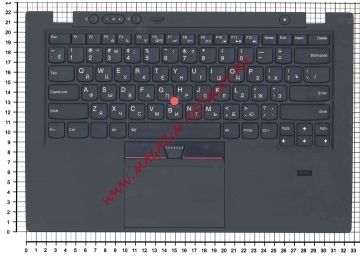 Клавиатура (топ-панель) для ноутбука Lenovo ThinkPad X1 Carbon черная с черным топкейсом