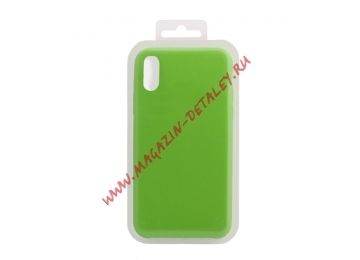 Силиконовый чехол для iPhone X/Xs "Silicone Case" (салатовый, блистер) 31