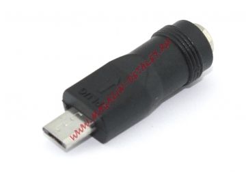 Переходник 5,5x2,1 мама на Micro USB папа 5 Pin