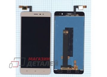 Дисплей (экран) в сборе с тачскрином для Xiaomi Redmi Note 3 Pro золотистый