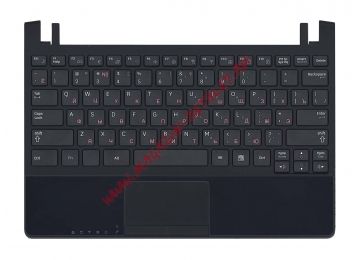Клавиатура (топ-панель) для ноутбука Samsung N230 черная с черным топкейсом