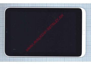 Дисплей (экран) в сборе с тачскрином для Acer Iconia W3-810 белый, с рамкой