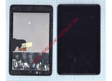 Дисплей (экран) в сборе с тачскрином для Asus Fonepad 7 ME372 ME372CG черный с рамкой