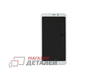 Дисплей (экран) в сборе с тачскрином для Xiaomi Redmi 6, Redmi 6A белый c рамкой (Premium LCD)