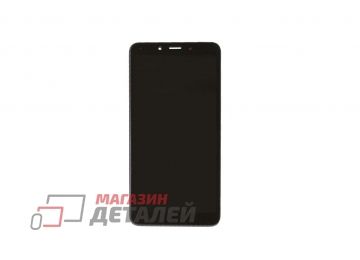 Дисплей (экран) в сборе с тачскрином для Xiaomi Redmi 6, Redmi 6A черный c рамкой (Premium LCD)