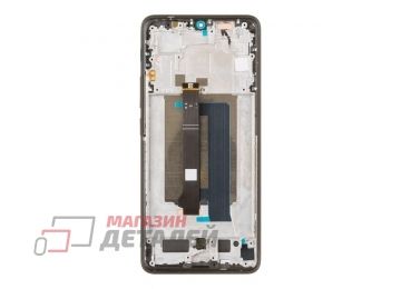 Дисплей (экран) в сборе с тачскрином для Xiaomi Poco X6 Pro 5G черный с рамкой (Premium LCD)