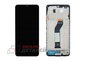 Дисплей (экран) в сборе с тачскрином для Xiaomi Redmi 13C 4G (ver:H-2) черный с рамкой (Premium LCD)