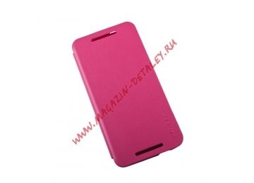 Чехол из эко – кожи PIPILU FIBCOLOR для HTC One mini раскладной, розовый