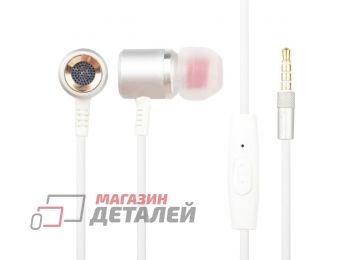 Гарнитура Langsdom M400 Metal In-Ear Headphones серебро, коробка