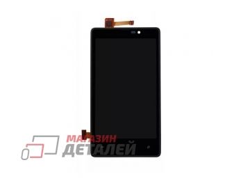 Дисплей (экран) в сборе с тачскрином для Nokia Lumia 820 черный