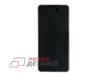 Дисплей (экран) в сборе с тачскрином для Samsung Galaxy S21 5G SM-G991B золотистый с рамкой и аккумулятором (Premium SC LСD)