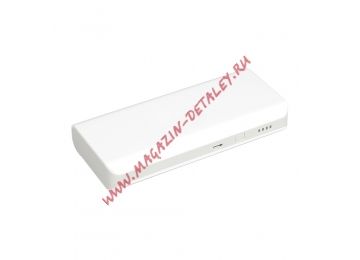 Универсальный внешний аккумулятор LP 10000 мАч Li-ion 2 USB выхода 1А + 2,1А белый, коробка