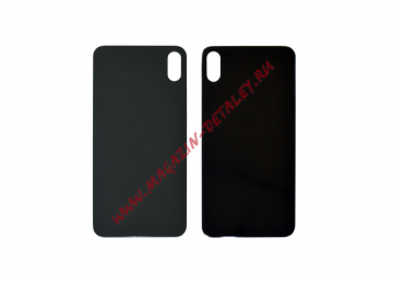 Задняя крышка (стекло) для iPhone XS Max черная (Premium)