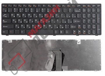 Клавиатура для ноутбука Lenovo Ideapad G580 G585 Z580 черная с белой рамкой