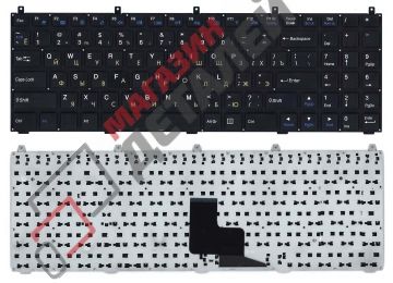 Клавиатура для ноутбука DNS W765S черная без рамки плоский Enter