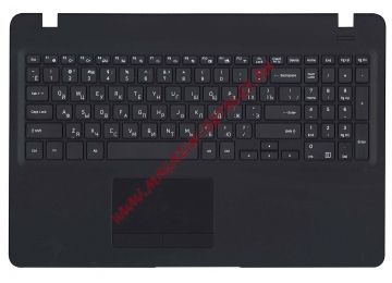 Клавиатура (топ-панель) для ноутбука Samsung NP500R5M, NP500R5K, NP500R5H черная с черным топкейсом