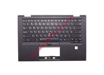 Клавиатура (топ-панель) для ноутбука Lenovo ThinkPad  X1 Carbon 4th Gen черная с черным топкейсом