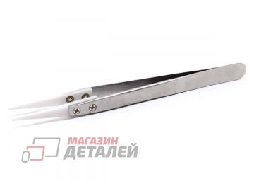 Пинцет с керамическими наконечниками прямой 137мм