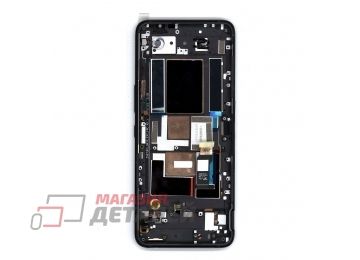 Дисплей (экран) в сборе с тачскрином для Asus ROG Phone 5s Pro ZS676KS черный с рамкой