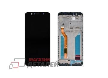 Дисплей (экран) в сборе с тачскрином для Asus ZenFone Max Pro (M1) черный с рамкой (Premium LCD)