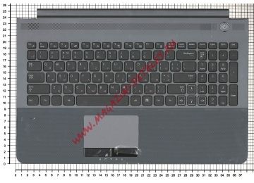 Клавиатура (топ-панель) для ноутбука Samsung RC520 NP-RC520 черная с темно-серым топкейсом