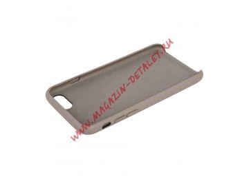 Защитная крышка для iPhone 8/7 Leather Сase кожаная (серая, коробка)