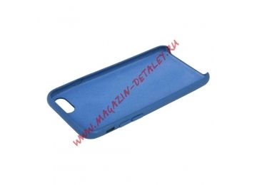 Защитная крышка для iPhone 8/7 Leather Сase кожаная (синяя, коробка)