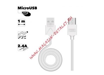 USB кабель Earldom EC-066M MicroUSB, 2.4A, 1м, PVC (черный)