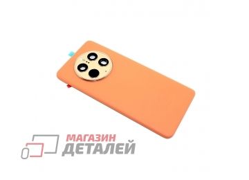 Задняя крышка аккумулятора для Huawei Mate 50 Pro оранжевая Premium