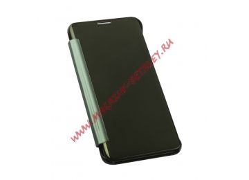 Чехол из эко – кожи Clear View Cover для Samsung Galaxy S6 Edge Plus зеленый, полупрозрачный