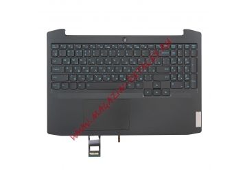 Клавиатура (топ-панель) для ноутбука Lenovo IdeaPad Gaming 3-15IMH05, 3-15ARH05 черная с черным топкейсом