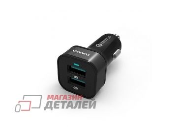 Универсальная автомобильная зарядка ROMOSS AU36P 36W с 2 USB-портами с функцией быстрой зарядки QC 3.0 черная