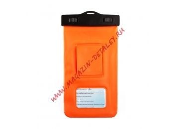 Универсальный водонепроницаемый чехол LP с окошком для телефонов размер до 5" оранжевый
