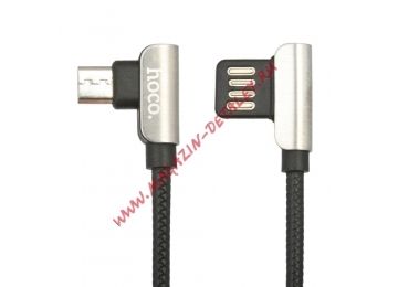 USB кабель HOCO U42 Exquisite Steel Micro Charging Data Cable (L=1,2M) (черный)